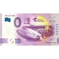 0 eurosuvenýrová bankovka "100 let ČSA"