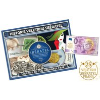 Kniha 25 let veletrhu Sběratel plus 0 Eurosuvenýrová bankovka Jan Werich / Rudolf II. s ražbou