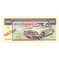Nátisk sběratelské bankovky “Škoda 1201 1955”