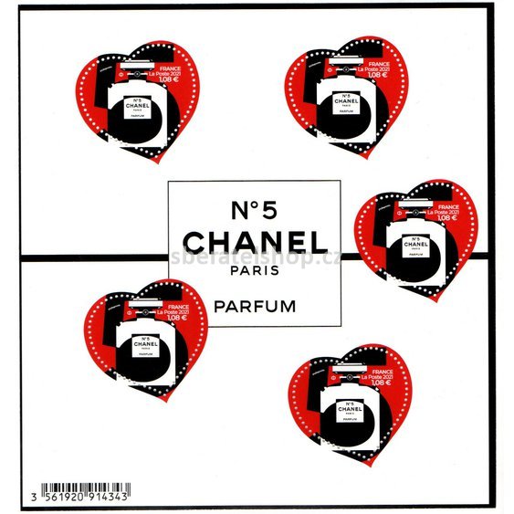 Chanel No. 5, list pěti známek.jpg