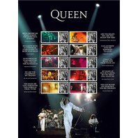 Queen - kolekce 10 známek slavné kapely