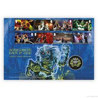 Iron Maiden – postříbřená mediale + poštovní známky kapely
